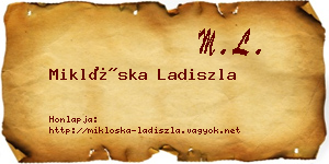 Miklóska Ladiszla névjegykártya